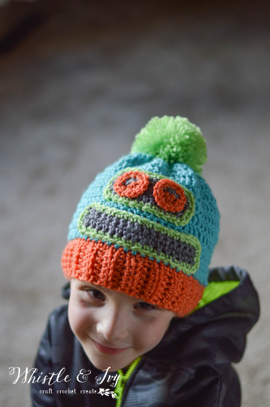Kids Crochet Robot Hat - Stitch and Unwind